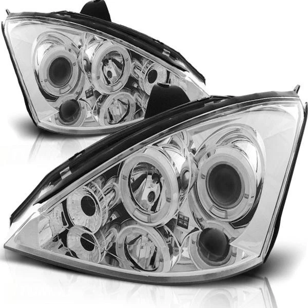 Tuning Tec Scheinwerfer Angel Eyes Pour Ford Focus MK1 98-01 Chrom Avant - Photo 1/2