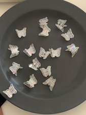 20 Clear Iridescent Butterfly Hair Clips For Women One Size