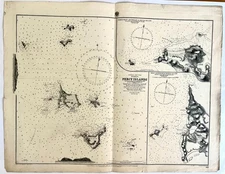 1918 Admiralty Chart Percy Islands, Queensland Denham & Bedwell Surveys 1859–70