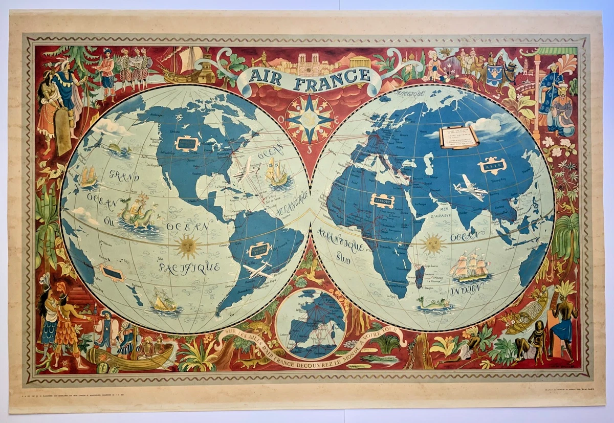 1950-1959 Date Range Antique World Maps & Atlases for sale | eBay