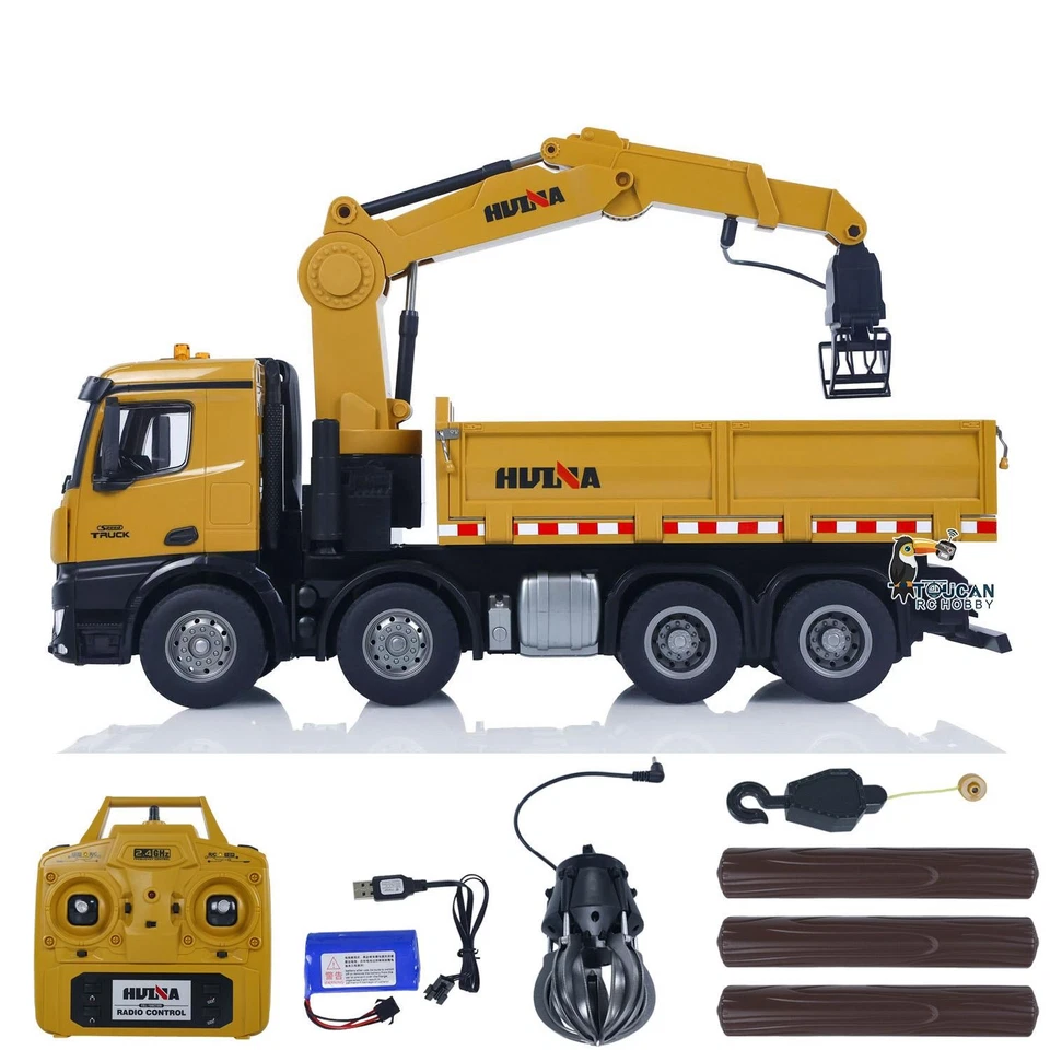 US Stock HUINA 1538 RC 1/14 Timber Grab Dump Truck RTR Car 2.4G 1200MAH Battery - Image 3 of 4