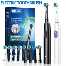 Electric Toothbrush USB Rechargeable Power Toothbrush W/ 4 Brush Heads 5 Modes