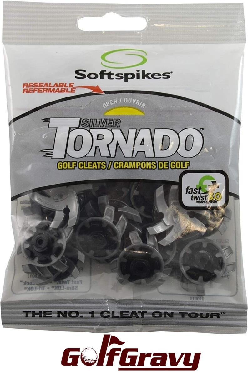 18 Softspikes Silver Tornado Fast Twist 3.0 Golf Cleats Spikes / Tour Lock