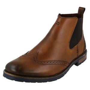 Mens Rieker Brown Brogue Detail Chelsea Ankle Boots - 34660 | eBay
