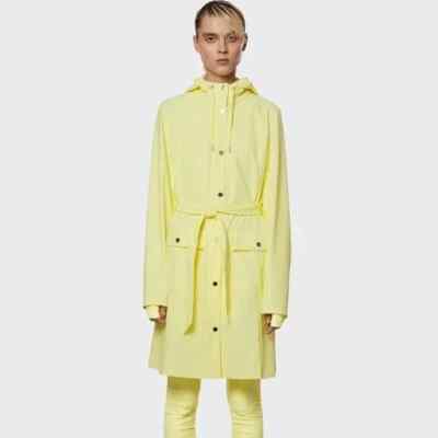 NEW | Rains Curve W Women's Trench Waterproof Rain Jacket  Straw Yellow S -$140