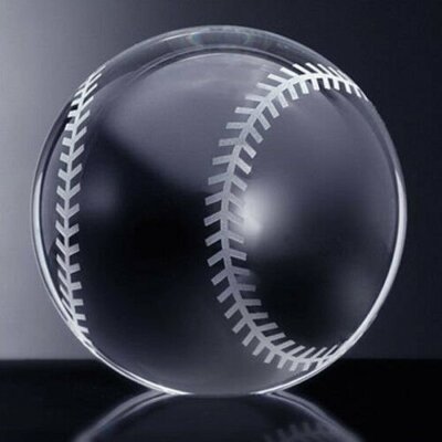 High Quality Crystal Baseball Paperweight 3'' with Gift Box