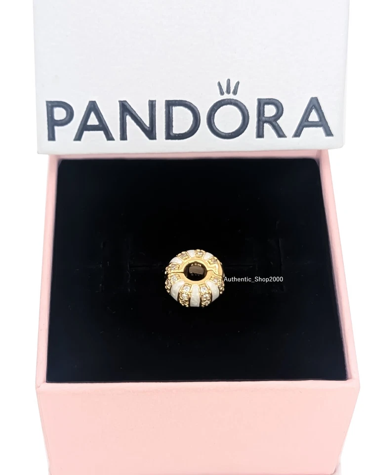 NEU 100 % echt Pandora 14K vergoldete Steine & Emaille Clip Charm 763785C01