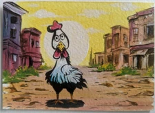 ACEO Original Painting art card   bird  Hand painting 2 .5/3.5