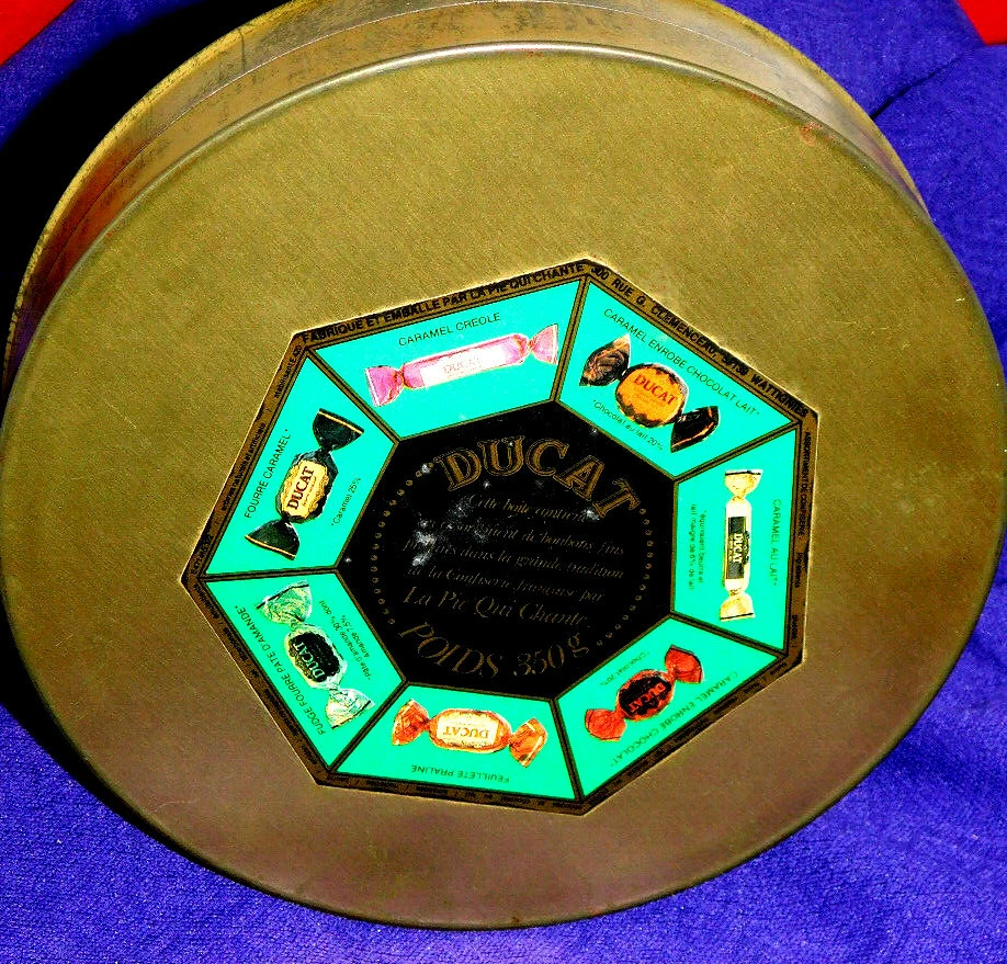 Ancienne grande boite métal publicitaire bonbons Ducat La pie qui chante - Photo 3/4