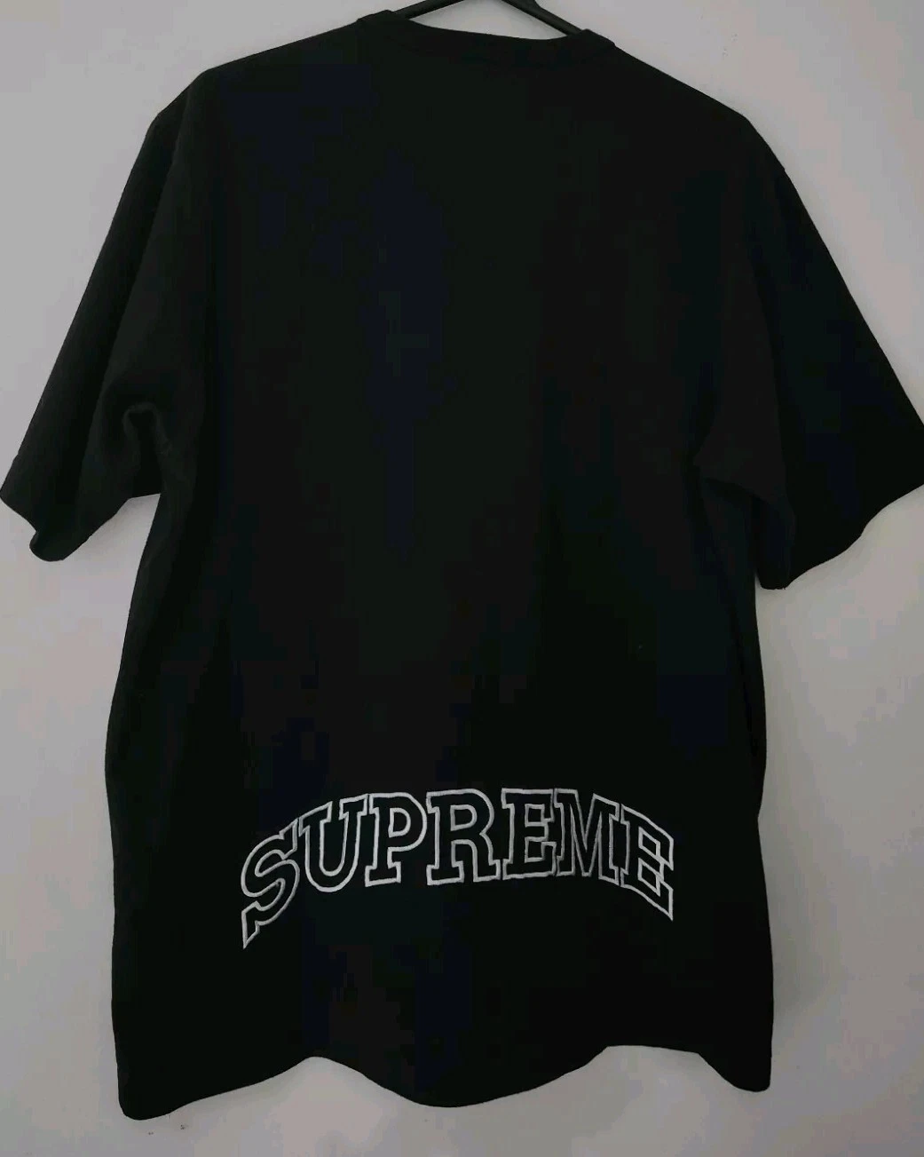 T Shirt Noir Supreme 2 Tons S/S Henley FW17 Taille M