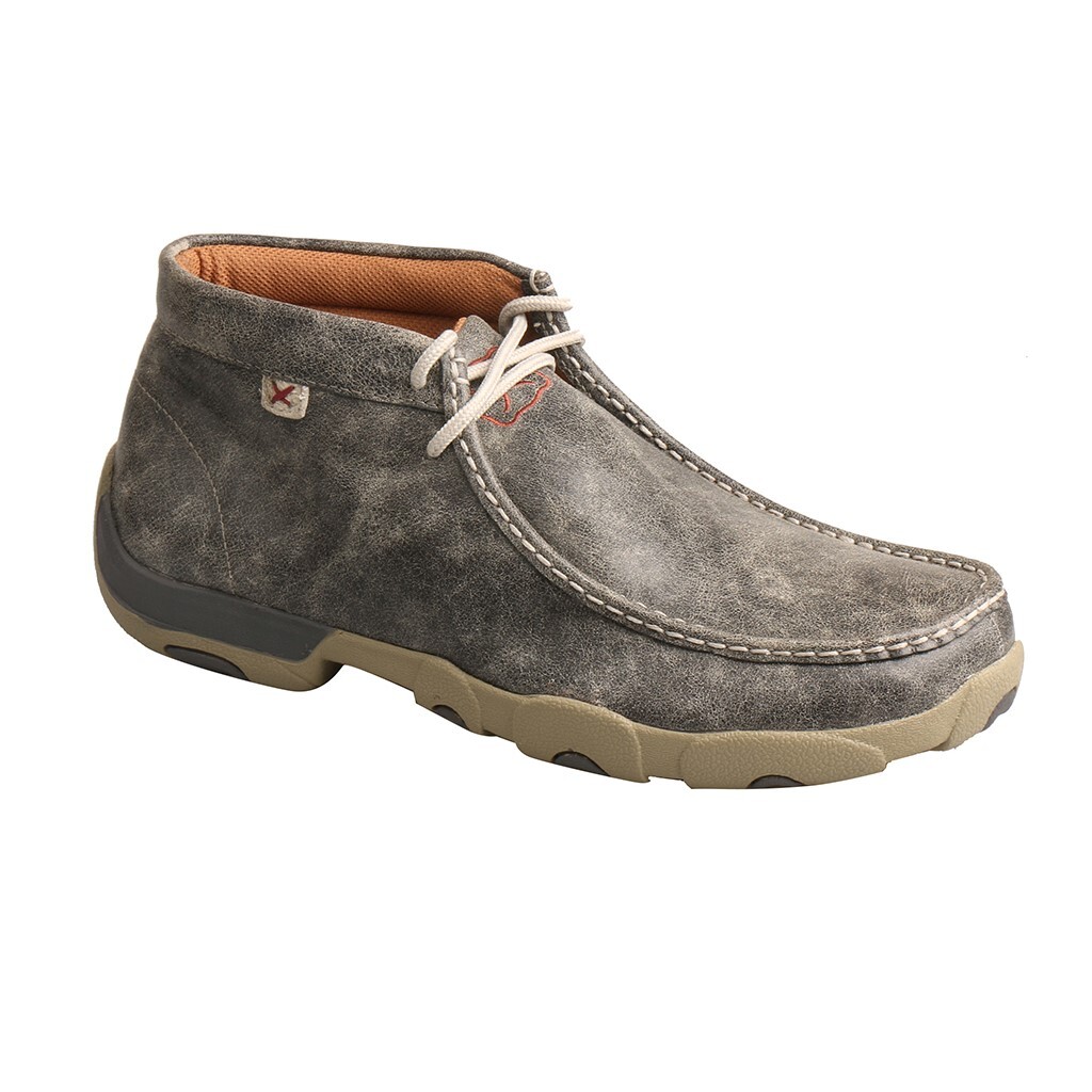 antique Twisted X Men's Chukka Driving Moc Grey Lace Up Shoes MDM0072 | eBay