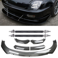 Front Bumper Lip Spoiler Strut Rods For Honda Prelude Carbon Fiber Style