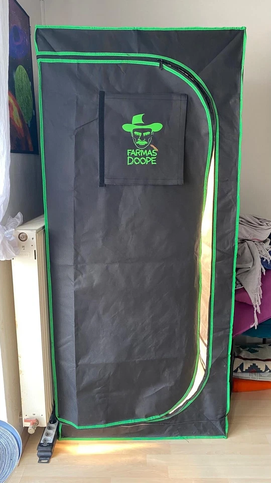 Growzelt Komplettset (180x80x80cm) mit 200 Watt LED-Lampe