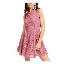City Studio Junior Womens 11 Rose Pink Lace Fit & Flare Mini Dress NWT DB38