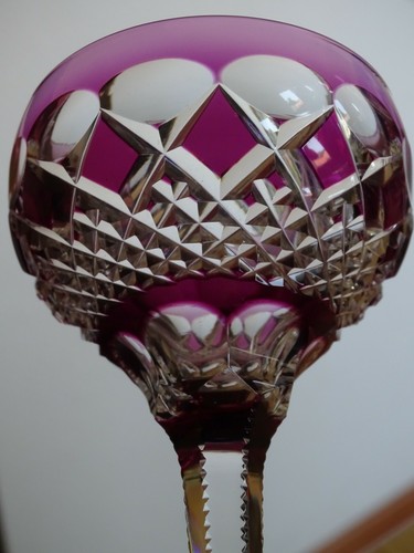TWO VINTAGE ROEMER WINE GLASS CRYSTAL VAL SAINT LAMBERT COLORS BLUE AMETHYSTE - Picture 9 of 12