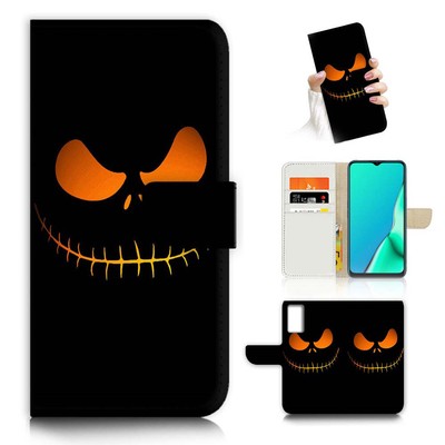 ( For Oppo Reno 8 Pro 5G ) Wallet Flip Case Cover AJ23901 Halloween
