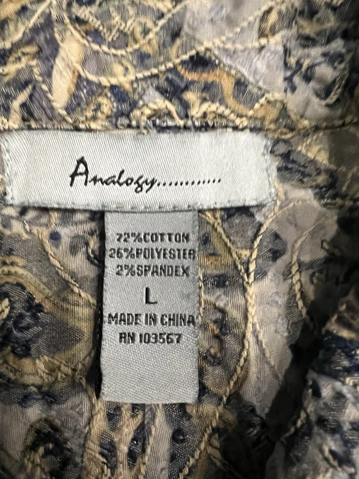 Chaqueta elástica analogía cachemira para mujer talla grande botón delantero multicolor boho Foto 3 de 4