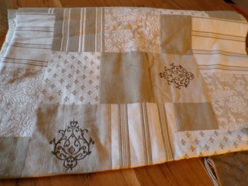 1 pièce de tissu ameublement style patchwork   beige - Photo 4/4
