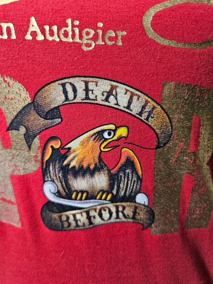 Ed Hardy Womens Racerback Red Tank Graphic Top Y2K 90s Eagle Death Sport Small - Image 4 of 4