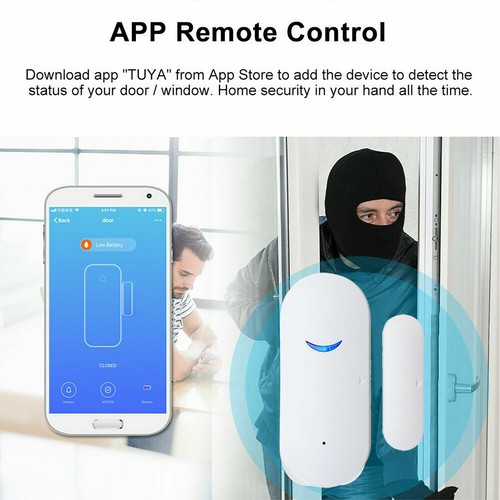 2 Pack WiFi Smart Door Window Magnetic Sensor Home Security Burglar Alarm Google - Picture 2 of 12