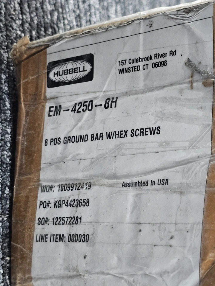 (QTY 50) Hubbell 8 Position Ground Block EM-4250-8H Bar Hex Screw #10–24 Mount - Image 2 of 4