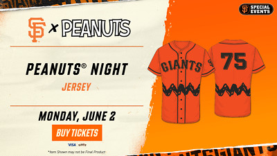 Presale - San Francisco Giants Peanuts Night Special Event Jersey 06/02/25