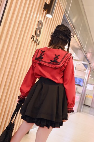 JIRAI KEI lolita Ryousangata teatime wish frill bowtie shirt beaded skirt JJ2515 - Picture 7 of 24