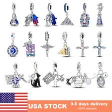 Pyramid Guardian Cross DIY Charms CZ 925 Sterling Silver For Beacelets Necklace