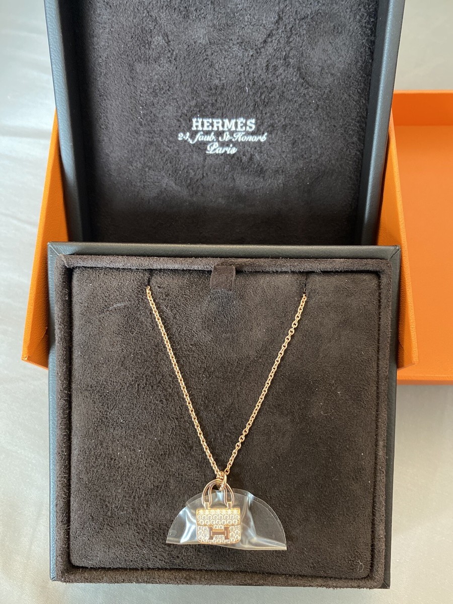 セール【HERMES】Anello Amulettes Constance Hermes Constance Amulette Pendant Necklace 18K Rose Gold and