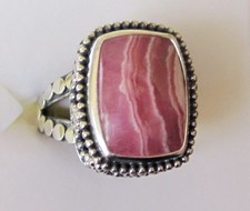 Rhodochrosite Ring / size 6 / 925 Sterling Silver, 7.41 cts, 8.2 grams