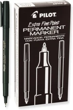 Pilot Permanent Markers Extra Fine Point Black Ink – 12-Pack (PIL44102) –
