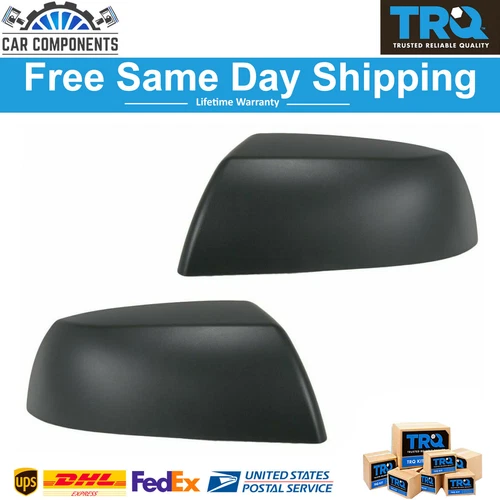TRQ Textured Mirror Caps Covers LH RH Pair Set For 2007-13 Toyota Sequoia Tundra