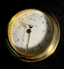 Vintage Weems & Plath Germany Admiral Collection Gold Tone Ship Barometer