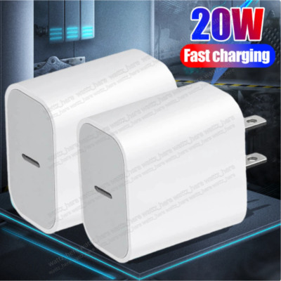 1/2Pack For iPhone 15 14 iPad 20W USB C Type C Power Adapter Fast Charger Block