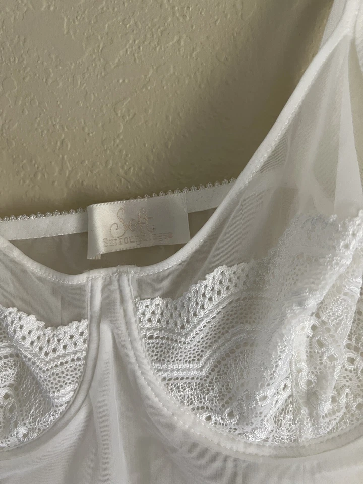 Sujetador camisola encaje blanco Soft Surroundings conjunto de 2 piezas Alemania talla L 36B Foto 4 de 4