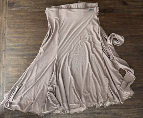 Miari Dancewear Skirt Women’s Medium Flowy Wrap Taupe Stretch Dance Performance