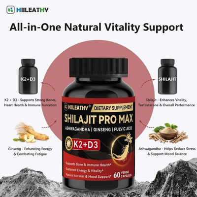 #ad #ad HIILEATHY Shilajit PRO MAX Supplements AshwagandhaBoost EnergyProvide Vitality $22.90