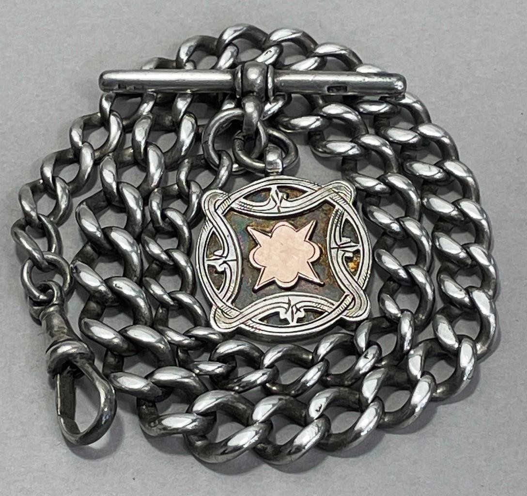 Sterling Silver Pocket Watch Chain /antique