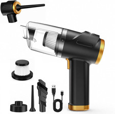Cordless Handheld Vacuum Cleaner 3-in-1 Air Duster HEPA Filter LED Light for Car