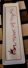 Rosanna Cookies For Santa Christmas Cookie Plate Red White Gray 16.5" x 4.75"  K