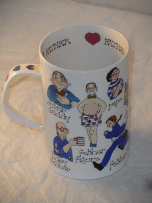 Dunoon Vater/Papa Fine Bone China Becher von Cherry Denman 10,5 cm hoch sehr guter Zustand