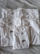 White Tshirts Bundle X5 Size XS Unisex S7 Polyester Free Delivery Packed UK