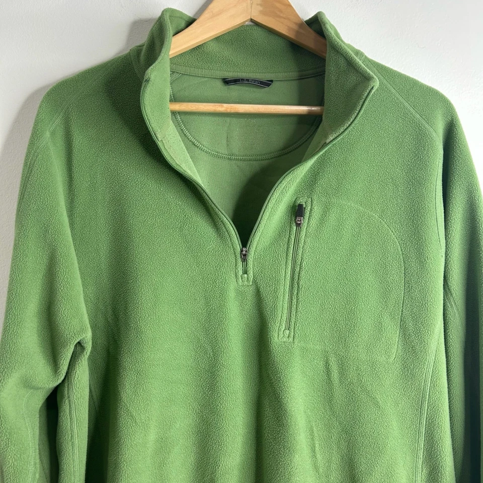 Suéter Pullover LL Bean Para Hombres Verde Polar Cuarto Cremallera XL Exterior Senderismo Térmico Foto 2 de 4