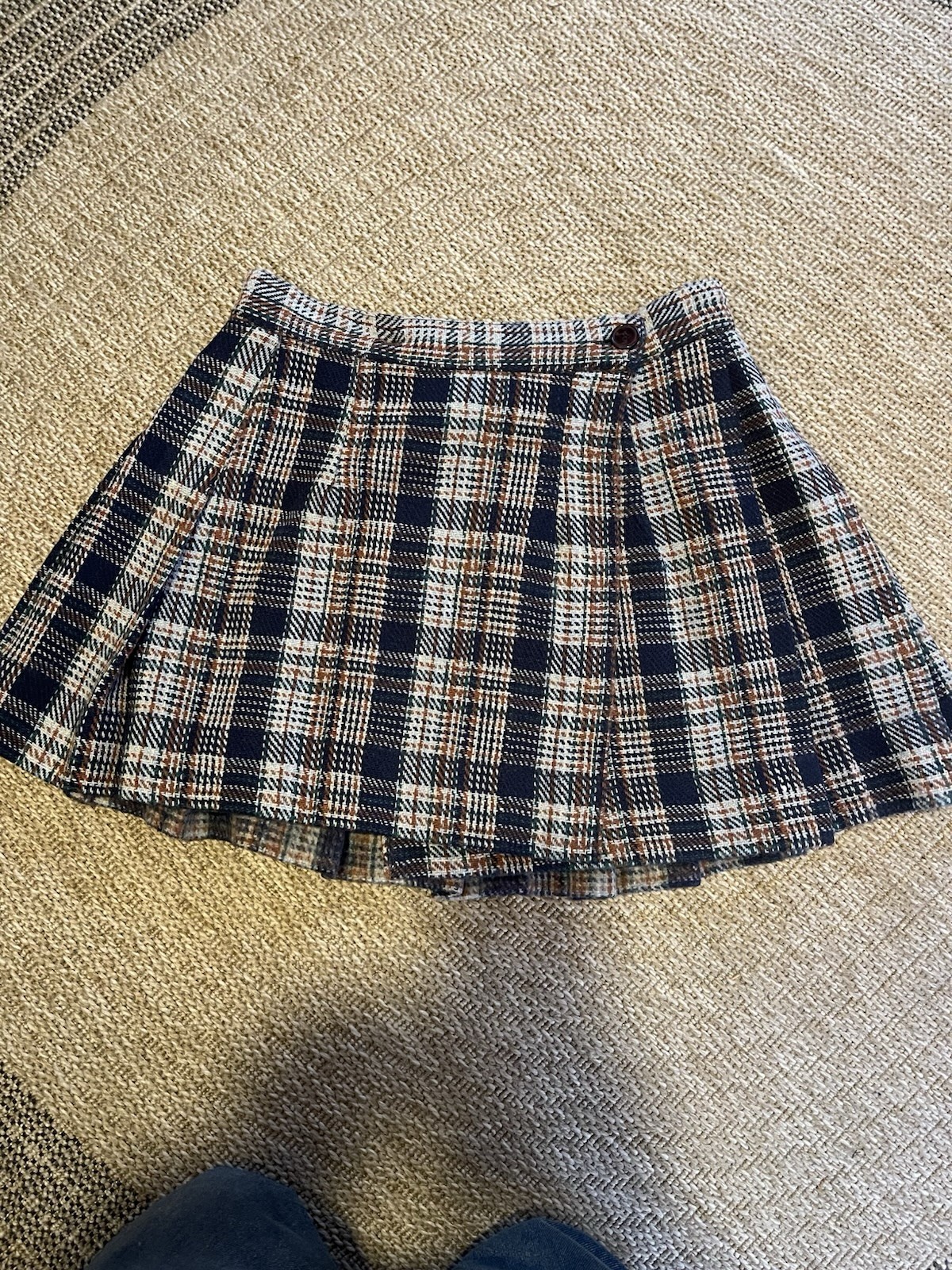 Vintage Sorrel Plaid Wool Blend Mini Skirt Size Large