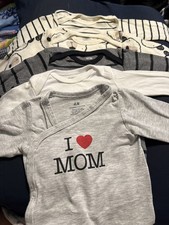 HUGE LOT Baby Bodysuits, one-piece, Rompers T-Shirts Mixed Size Resale Bulk