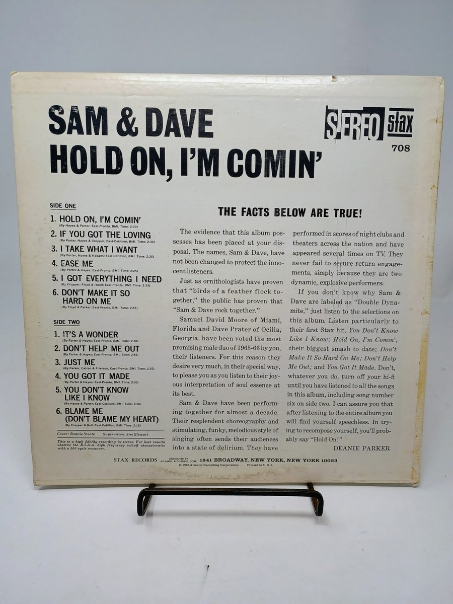 Sam & Dave - Hold On, I'm Comin' LP 1967 Stax Records S 708 Stereo