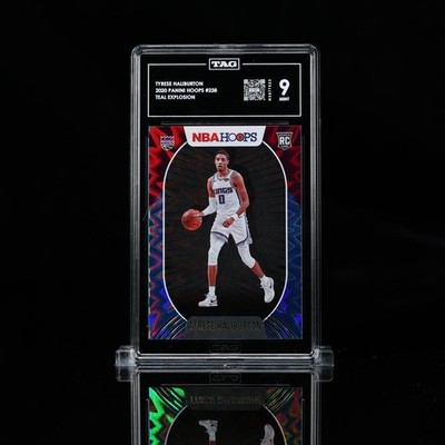 2020 Panini NBA Hoops Teal Explosion #238 Tyrese Haliburton RC Rookie TAG 9