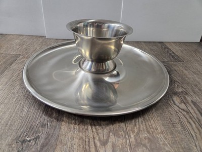 Oneida 18/8 Stainless Steel Chip Dip Platter Bowl Plate Set NEW