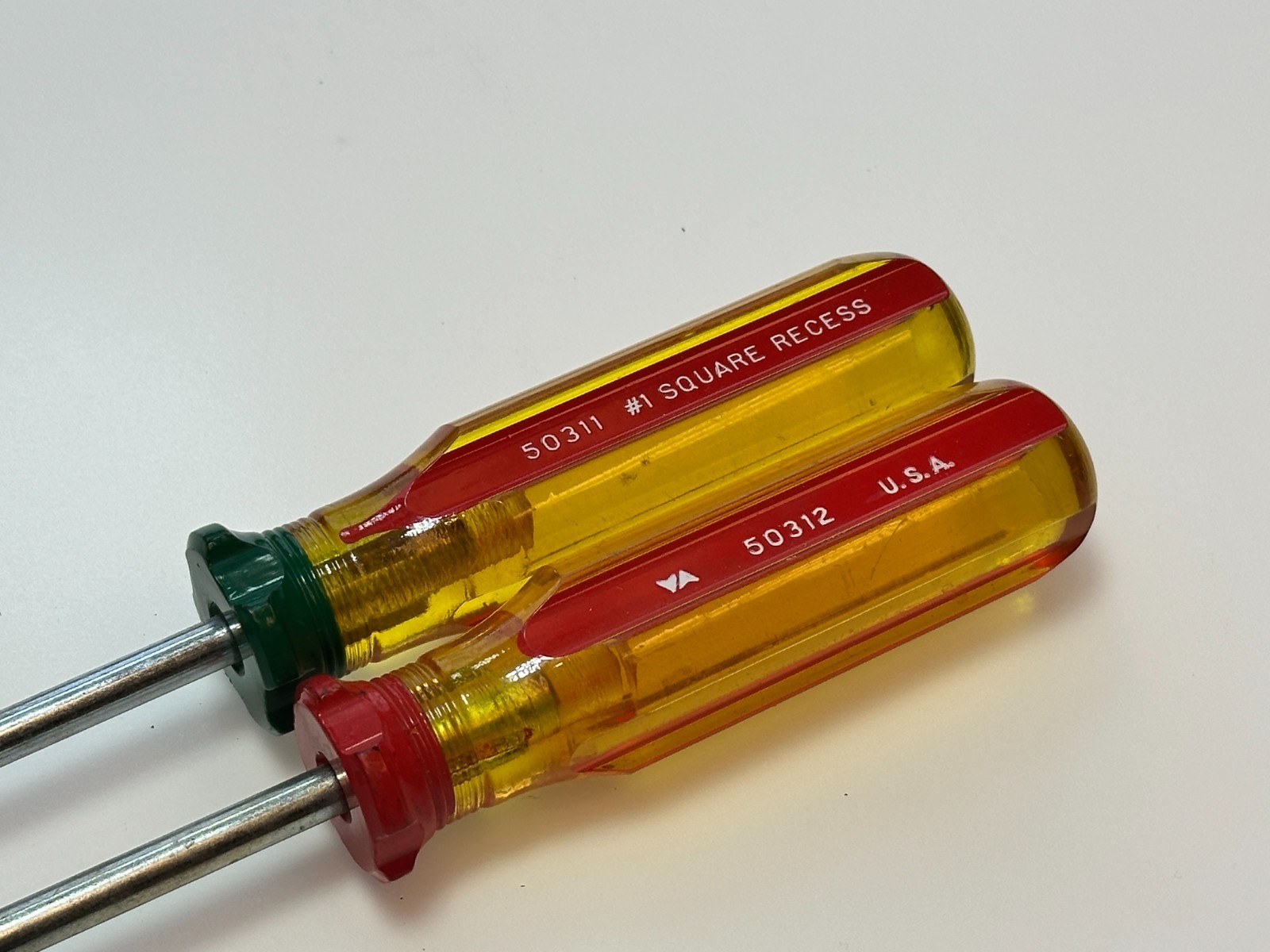 NOS Vermont American USA 2pc #1 & #2 Square Recess Screwdriver Set, 50311, 50312