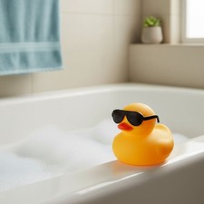 60 Pcs Rubber Duck in Bulk with 60 Sunglasses, Mini Yellow Rubber Duck Gifts Bat